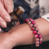 Jaspe océanique fuchsia | Bronze à canon | Bracelet Diffuseur Pierre de Lave